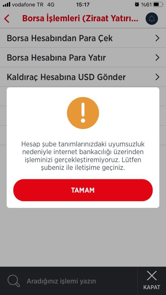 Ziraat Bankası Hesap Şube Tanımlarınızdaki Uyumsuzluk Hatasını