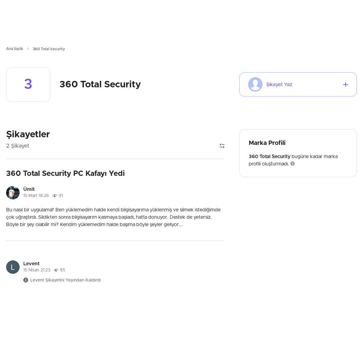 360 Total Security - Şikayetvar