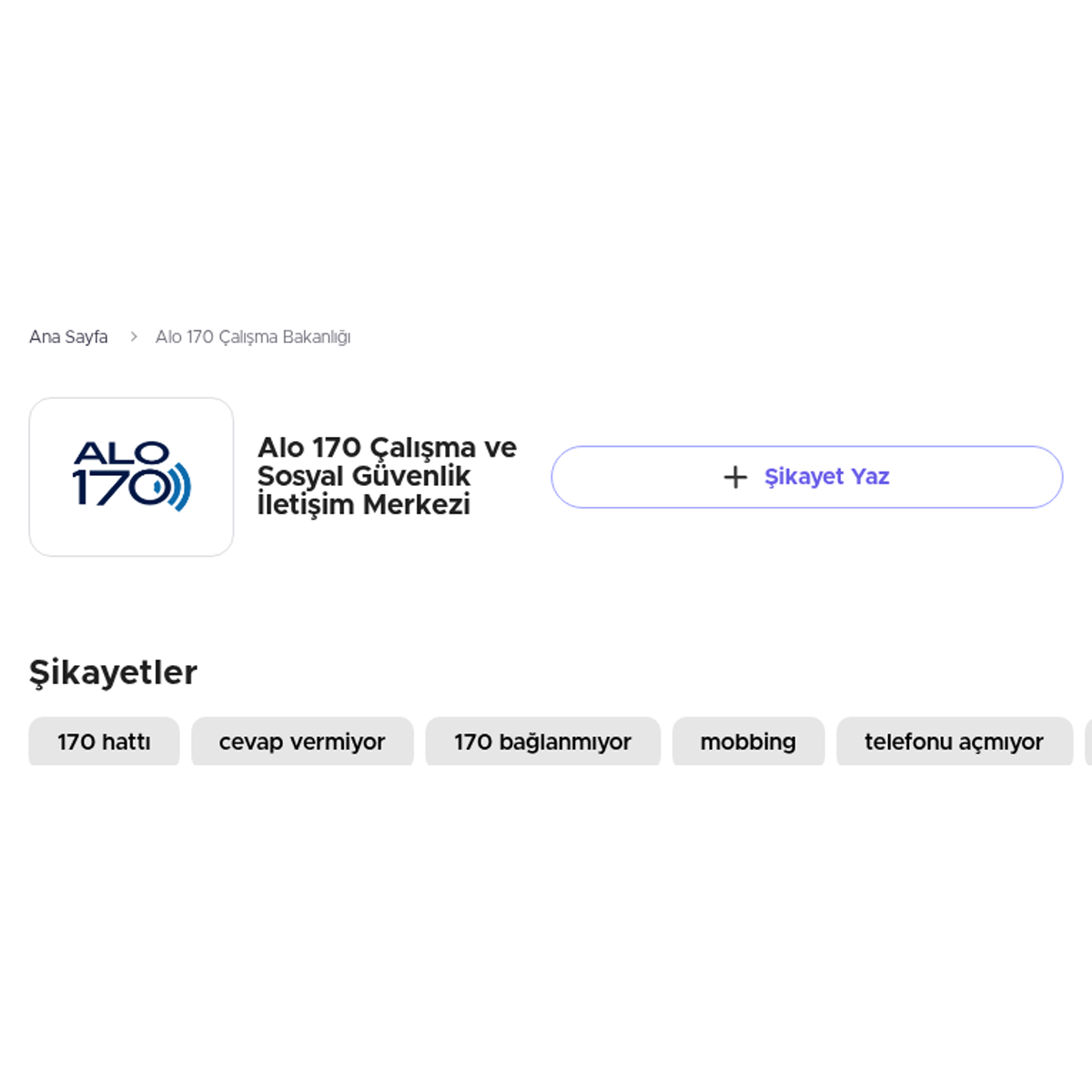 Alo 170 alma Bakanl 170 ikayetleri - 4/21 - ikayetvar