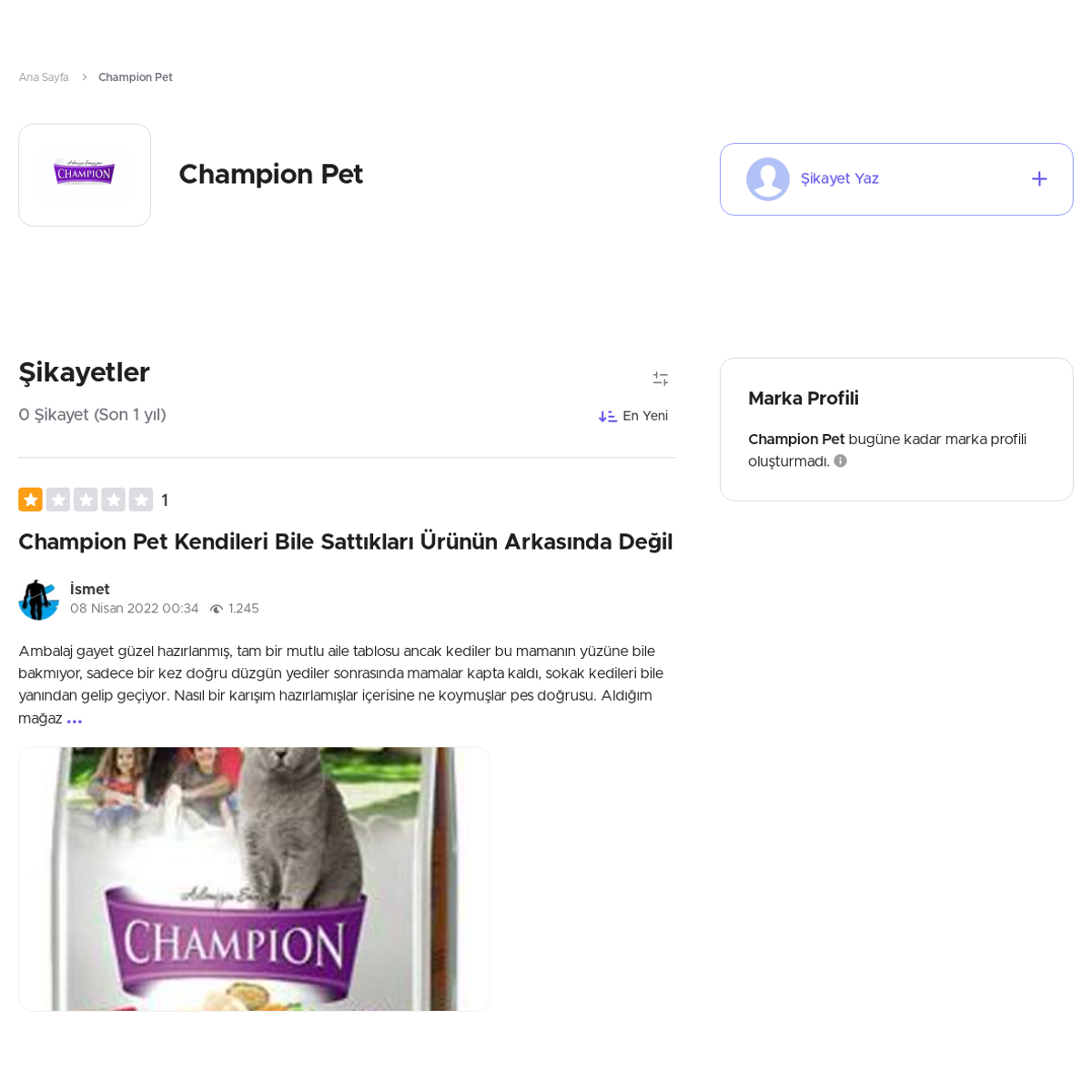 Champion Pet Sikayetvar