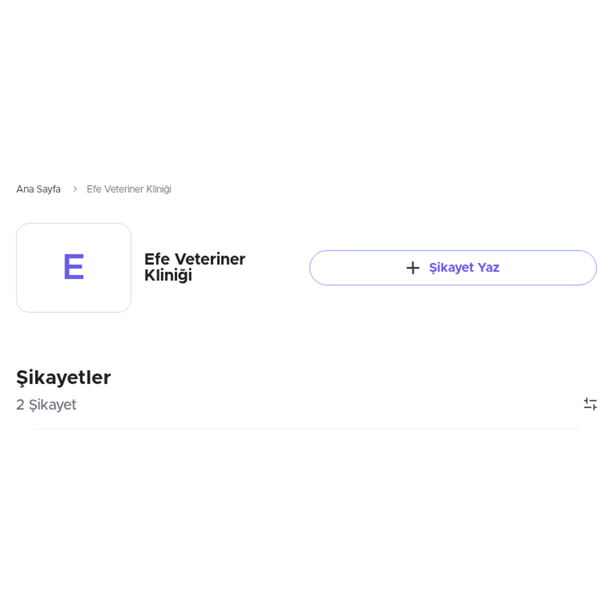 Efe Veteriner Klinigi Sikayetvar