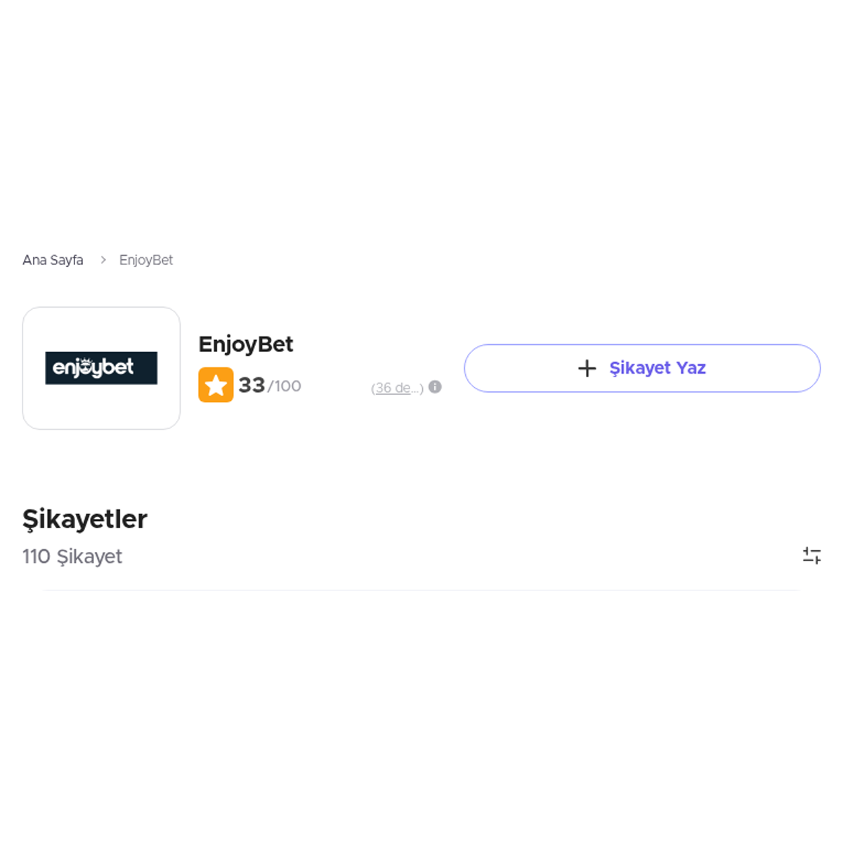Schermata di Enjoybet Casino