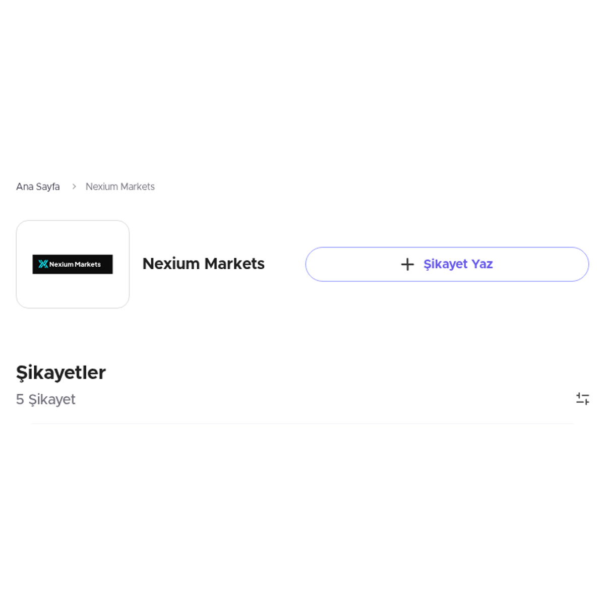 Nexium Markets - Şikayetvar