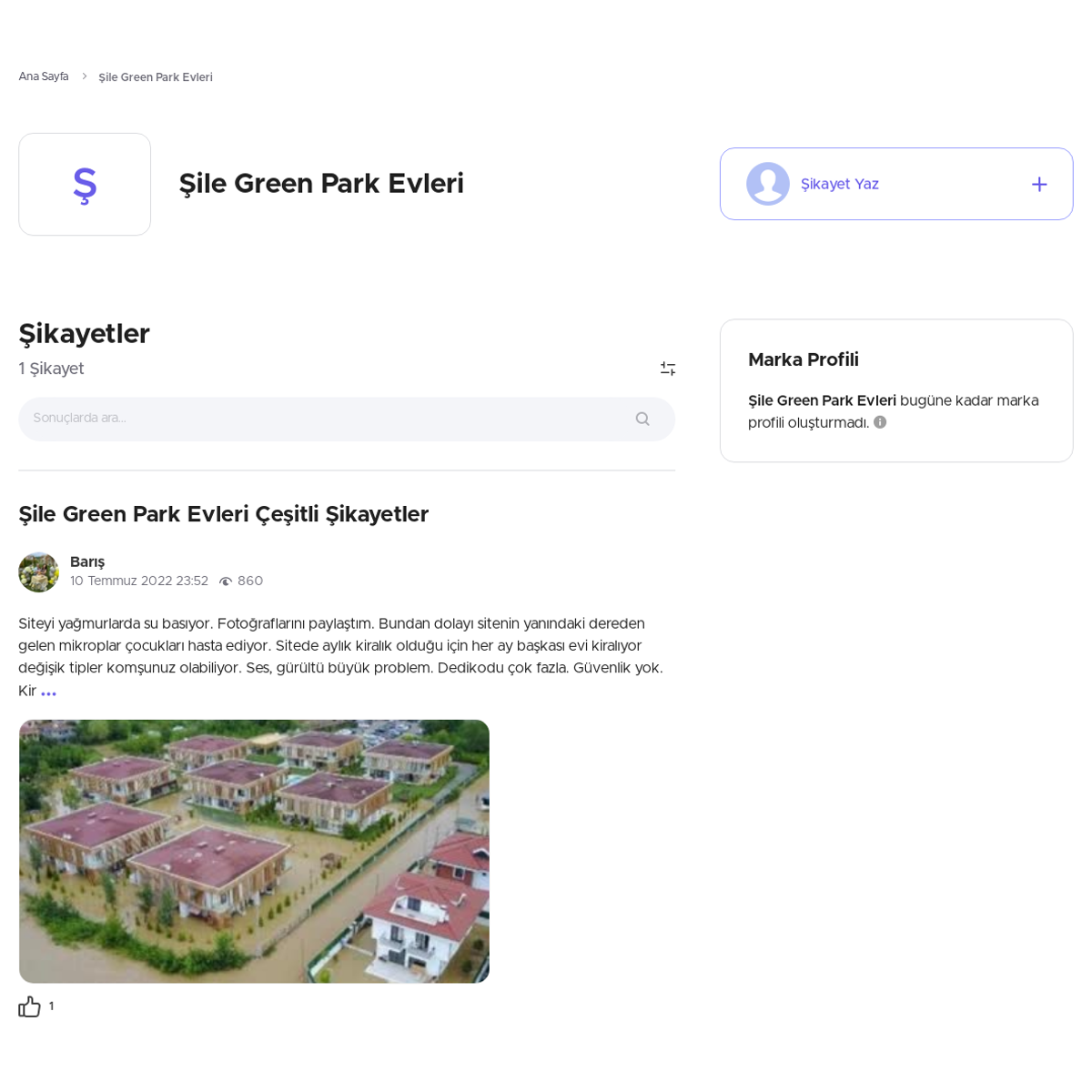 sile green park evleri sikayetvar