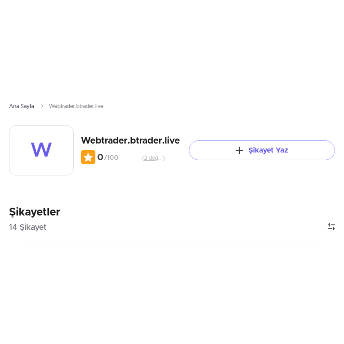 Webtrader.btrader.live - Şikayetvar