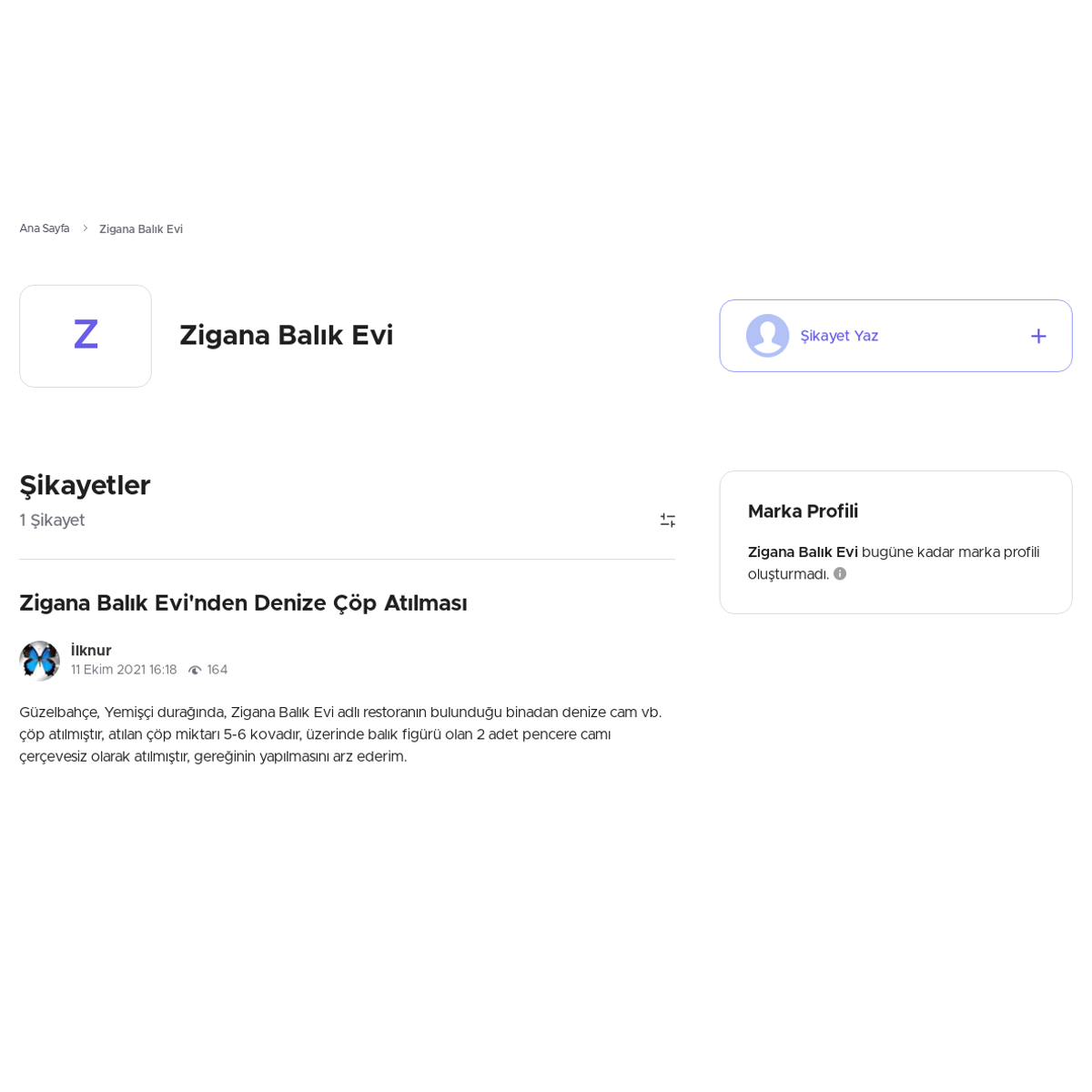 zigana balik evi sikayetvar