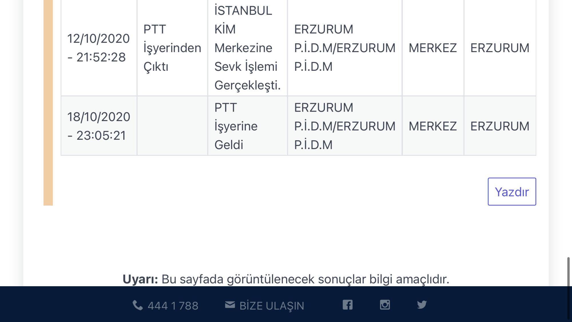 ptt kargo iade kargomu bir haftadir dolastiriyor sikayetvar