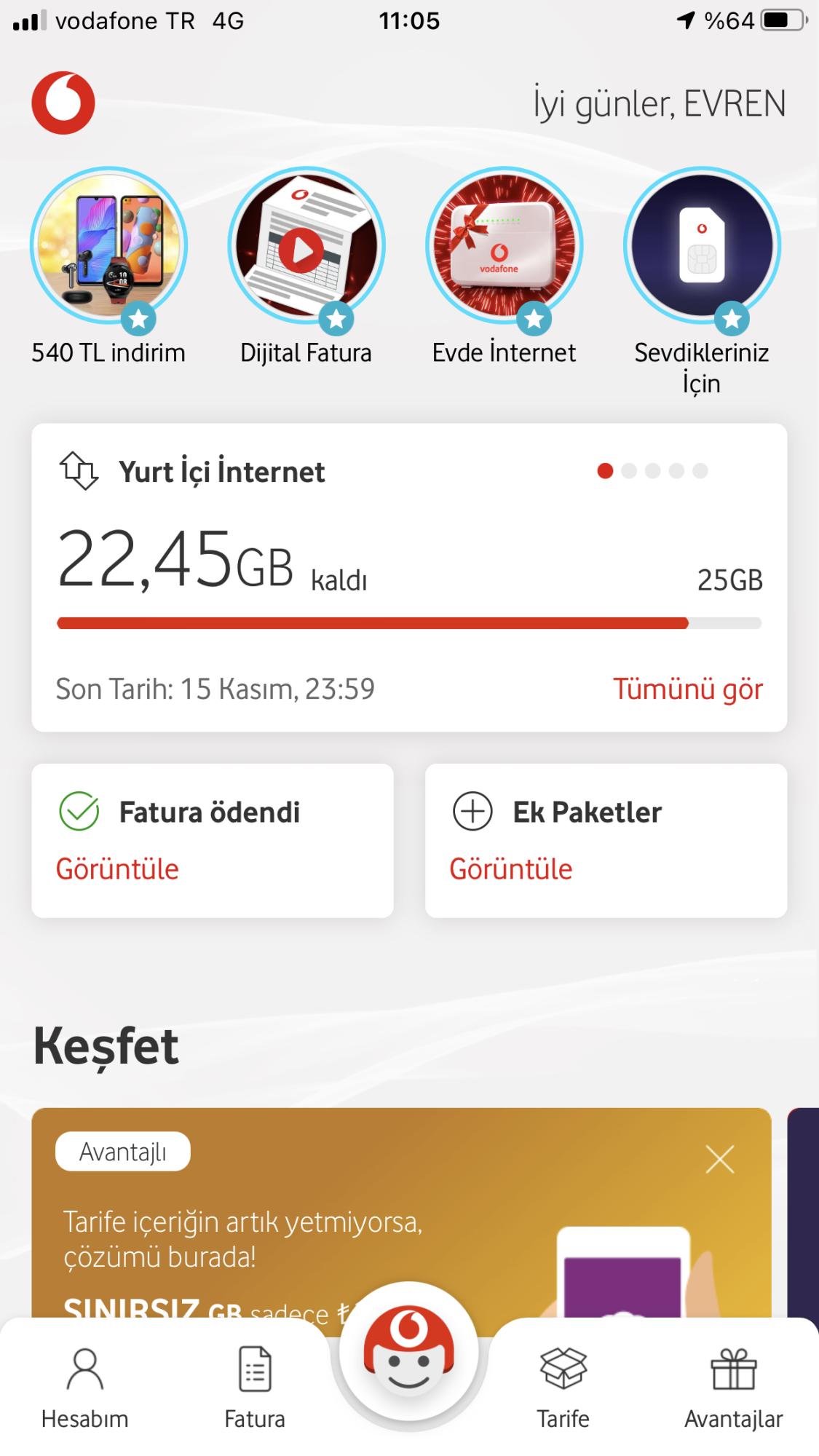 vodafone yuksek fatura kesiyorlar sikayetvar