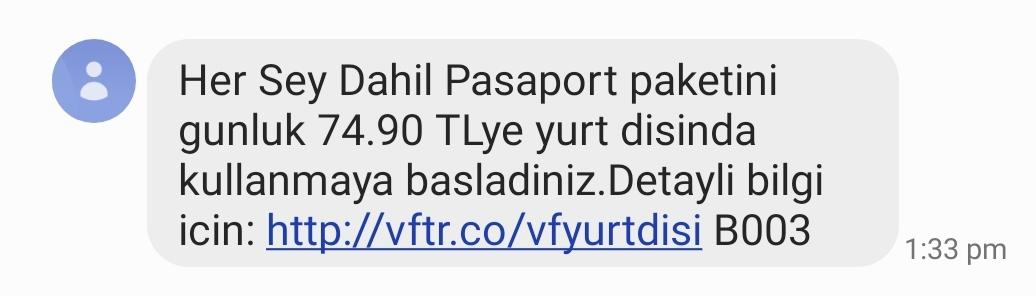 vodafone her Şey dahil pasaport paketi İzinsiz bir Şekilde hesabıma