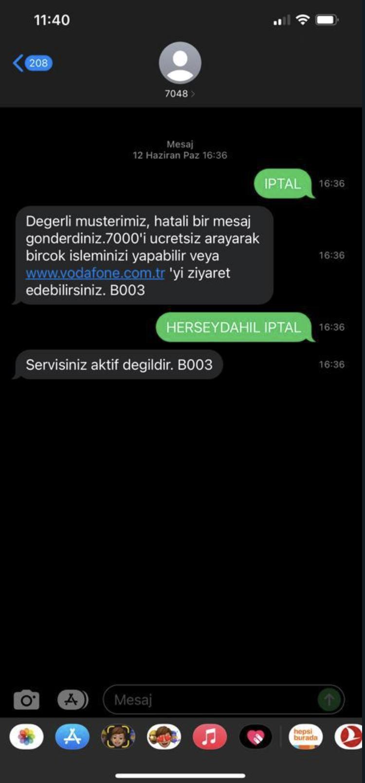 Vodafone Fazladan Yans T Lan Fatura Ve Yalan Bilgilendirme Ikayetvar