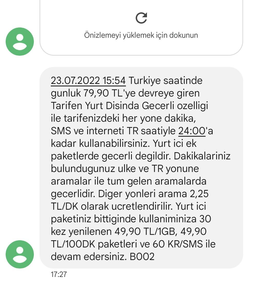 turkcell İn Çeşmede yurt dışı tarife Ücreti kesmesi Şikayetvar