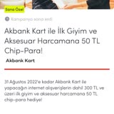 Akbank Neo Kart 50 TL Chip-Para Yüklenmedi!