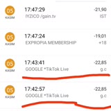 Google Tiktok Live ilgim Dışında  para Çekildi