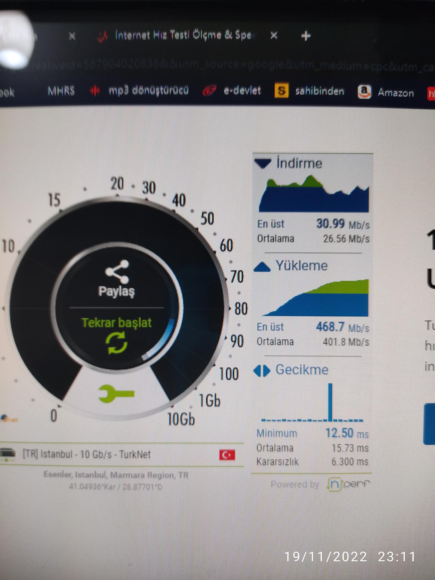 turknet İnsanları yanıltıyor 1000mbps yerine 34 mbps hız veriyorlar