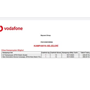Vodafone Online Mağaza Satış Sonrası İptal İşlemini Faturaya Ekliyor.