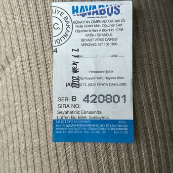 Havataş Başkasına Ait Şifre İle Oluşturulmuş Ücretsiz Biletin Parayla Satışı!