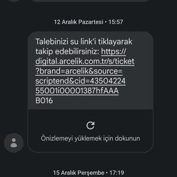 Arçelik Ürünün Servis Süresi Gecikti