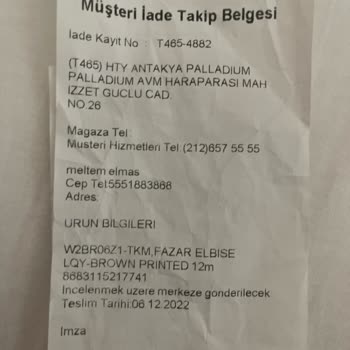 Palladium AVM Bebek Ürününün İnceleme Sonucu Red Gelmesi