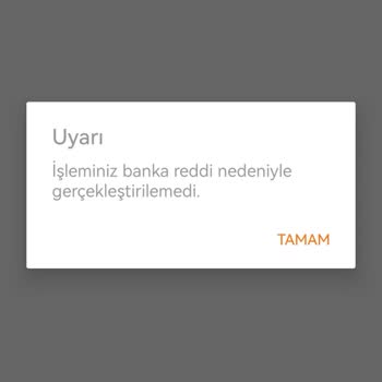 Trendyol Alışveriş Banka Reddi