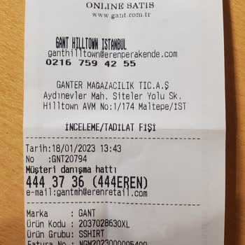 Gant Mağazası Ürün Değişim/İade Sorunu