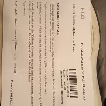 Ankara Kentpark, FLO, Kinetix Ayakkabının Tabanında Oluşan Çatlaklar.