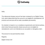 Godaddy Mağdur Ediyor. Kullanıcı Hesaplarını Kilitliyor