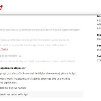 Media Markt Sigortaya Gönderilen Cihazım Teknik Serviste Kullanıldı Ve Hasar Aldı