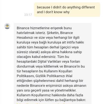Binance Hesabımı Sebebini Bilmediğim Nedenden Dolayı Dondurdu