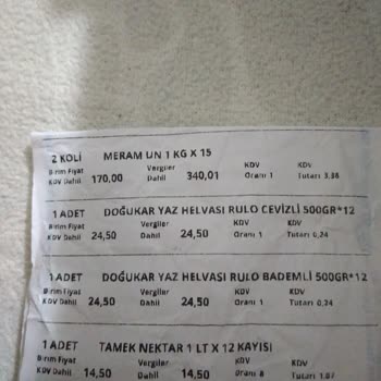 Meram Un Fiş Yanlış Fazla Para Alınmış