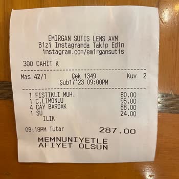 Emirgan Sütiş Lens AVM Fahiş Fiyat