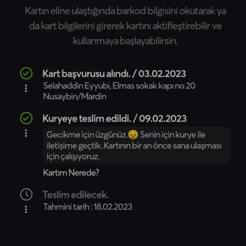 Papara Kartım Elime Ulaşmadı