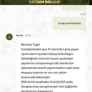 GrandPashaBet Çekimi Vermedi Ve Hesaplarımızı Blokeledi