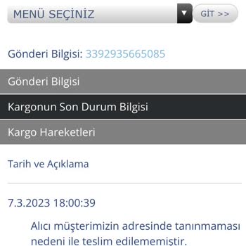 Aras Kargo'nun Teslimat Yapmaması Ve Bahane Uydurması