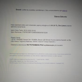 Pembemutfak.Com İade İstiyorum