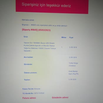 Pembemutfak.Com İade İstiyorum