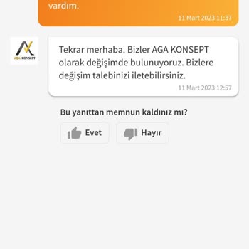 Aga Konsept (Instagram) Ürün İade Alınmaması