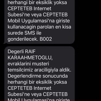 TEB Şahsi Rızam Dışında İşlemler Silsilesi