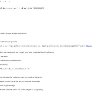 Amazon İade Sürecindeki Yanlış Bilgilendirmeler