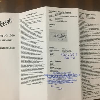 Sunglass Hut İzmir Hilltown Garanti Şartlarını Uygulamıyor