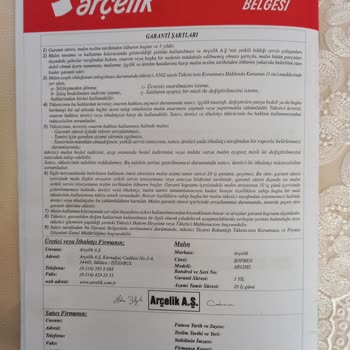 Arçelik Ar 12 Hs Modeli Şofben Sorunu
