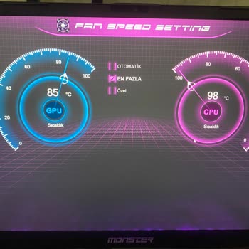 Monster Notebook CPU Isı Derecesi 99 Isınma Donma Kasma