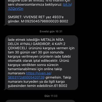 Vivense Teslimat Sorunu