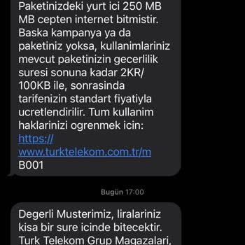 Türk Telekom tüm Bakiyemi İnternet Verisi İçin Değerlendirip Bitirmiş .