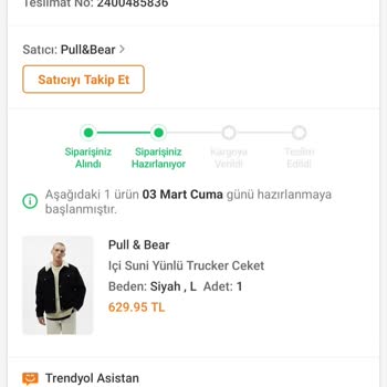 Pull and Bear Ceketimi Göndermiyor