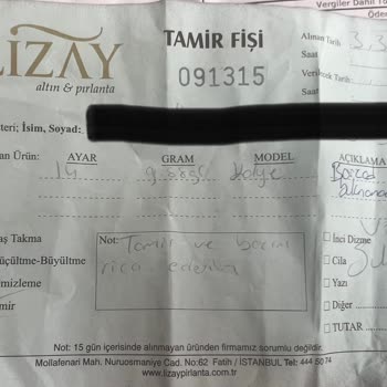 Lizay Pırlanta Vialand Şubesi Gramaj Farkı