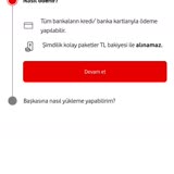Vodafone Tl Bakiyemle Paket Alamıyorum