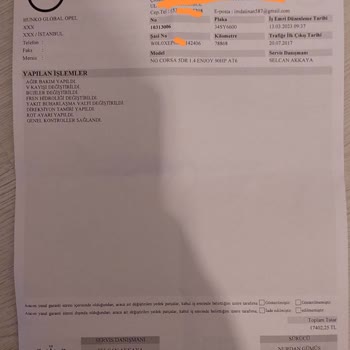 Opel Sağlam Motoru Olan Aracı Kullanılamaz Hale Getiren Servis