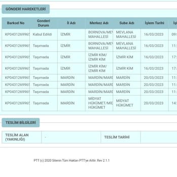 PTT Kargo Teslimatın Geç Olması