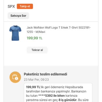 Hepsiburada Satıcı SPX Oyalıyor Ürünü Kafasına Göre İptal Ediyor.