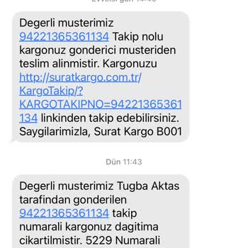 Sürat Kargo Evde Bulamadık Bahanesi